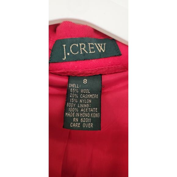 J. Crew Women's Wool Blazer Size 8 Red Wool Cashmere Blend - Picture 2 of 4
